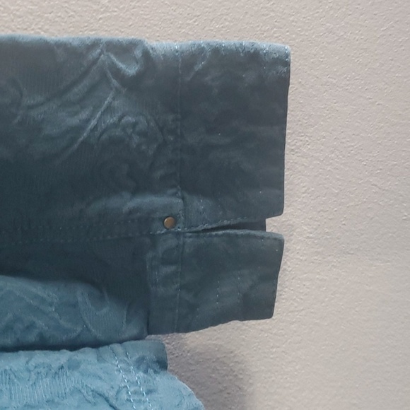 Coldwater Creek Jacket Womens Size 14 Green Blue Zip Up Zippered Embossed - Picture 5 of 9